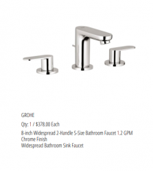 Grohe Eurosmart Cosmopolitan Wide Spread Bathroon Faucet in Chrome from The Fixture Gallery