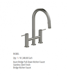 Riobel Azure Bridge Pull Down Kitchen Faucet in Stainless Steet from The Fixture Gallery