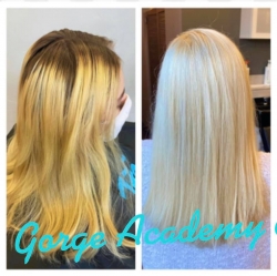 Gorge Academy of Cosmetology Haircut w/Shampoo, KeraTriPlex Protein treatment, and Blow Out Styling 1856
